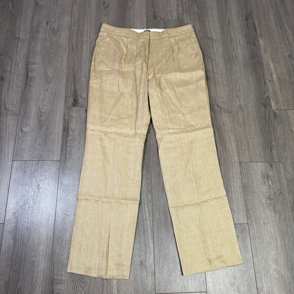 J Crew Portia Herringbone Linen Blend Pants US Women's 14 Tall New - Picture 3 of 7